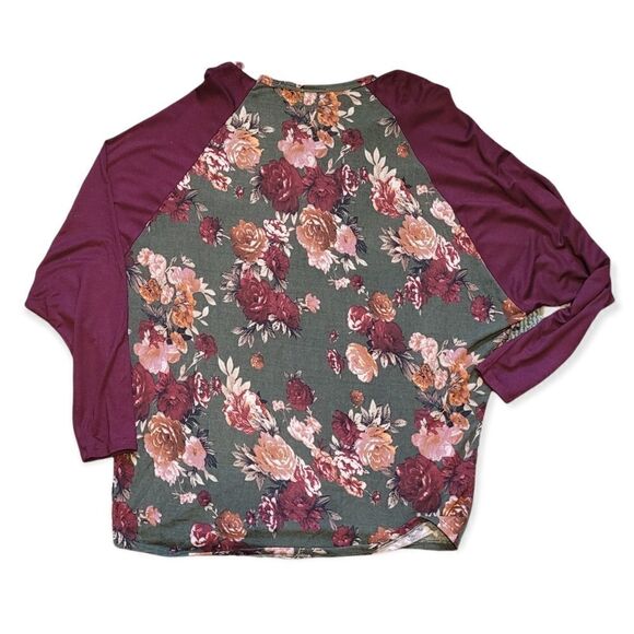 Floral dolman sleeve reglan tee - Picture 3 of 3